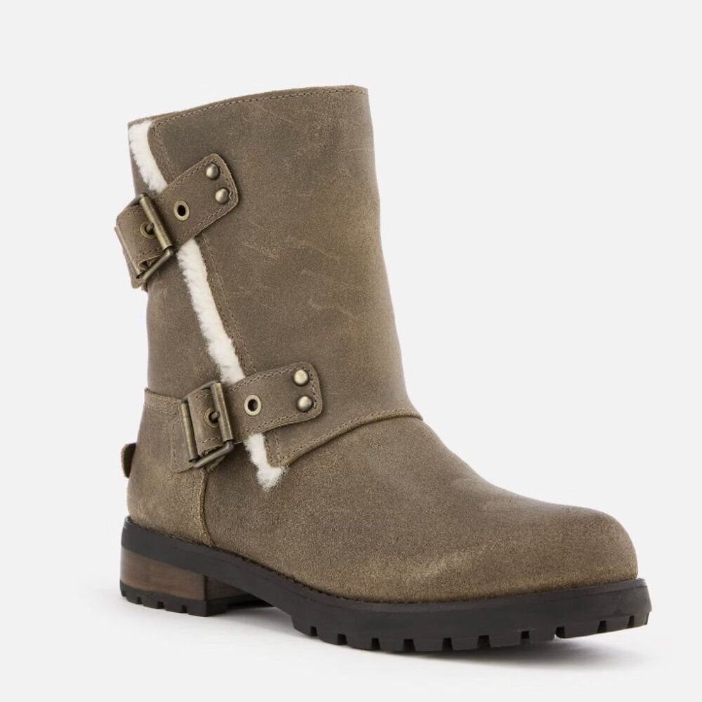 UGG Women's Niels II Water Resistant Leather Biker Boots - 7